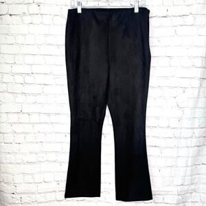 Vineyard Vines Wms Black Faux Suede Kick Flare Ankle Pants Size 10 Made in Italy